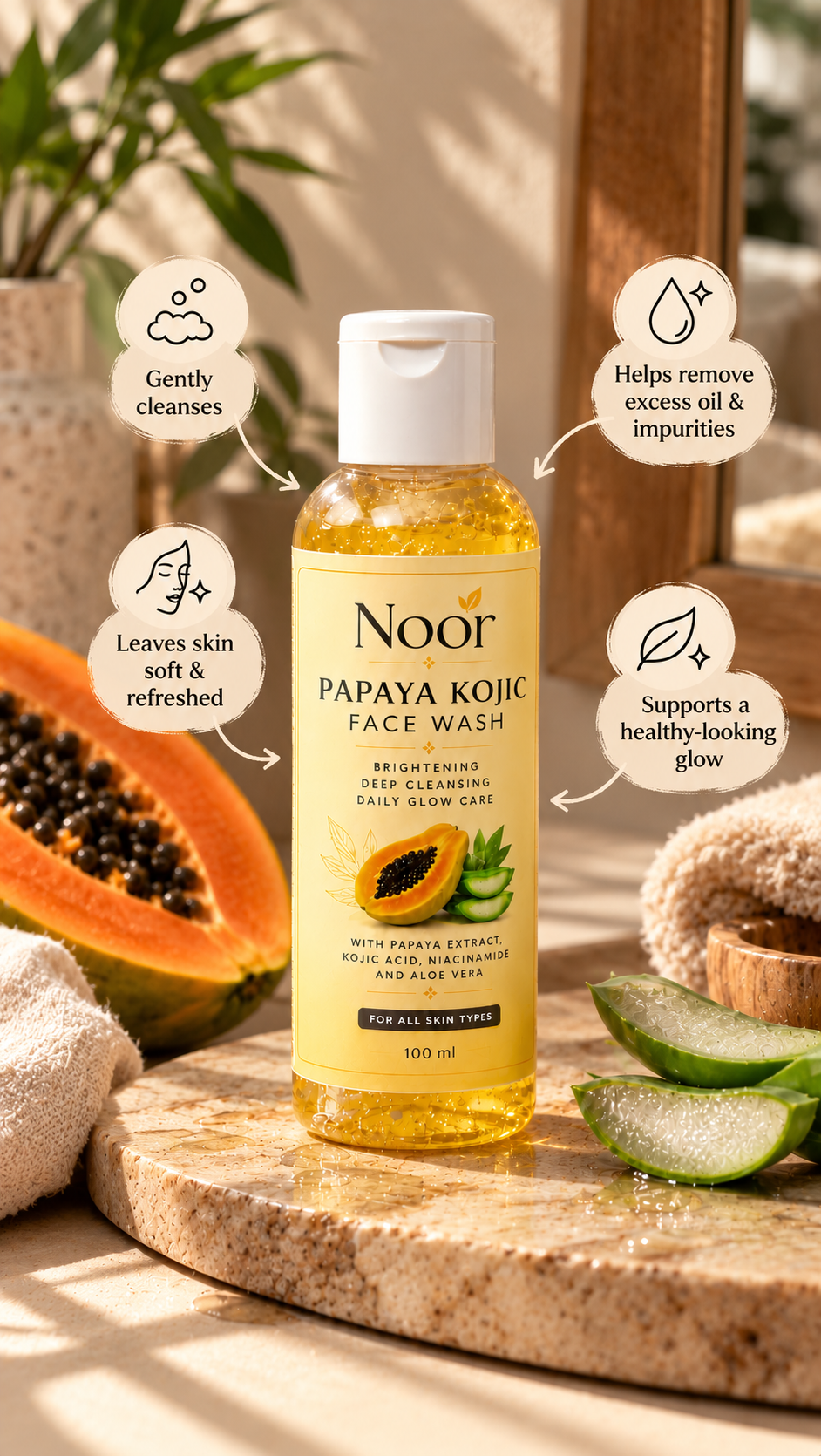 Noor Papaya Kojic Face Wash